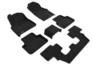Audi SQ8 Floor Mats - Front Rear and Third Row - 3D MAXpider - Elegant Series - Black - `20-`24